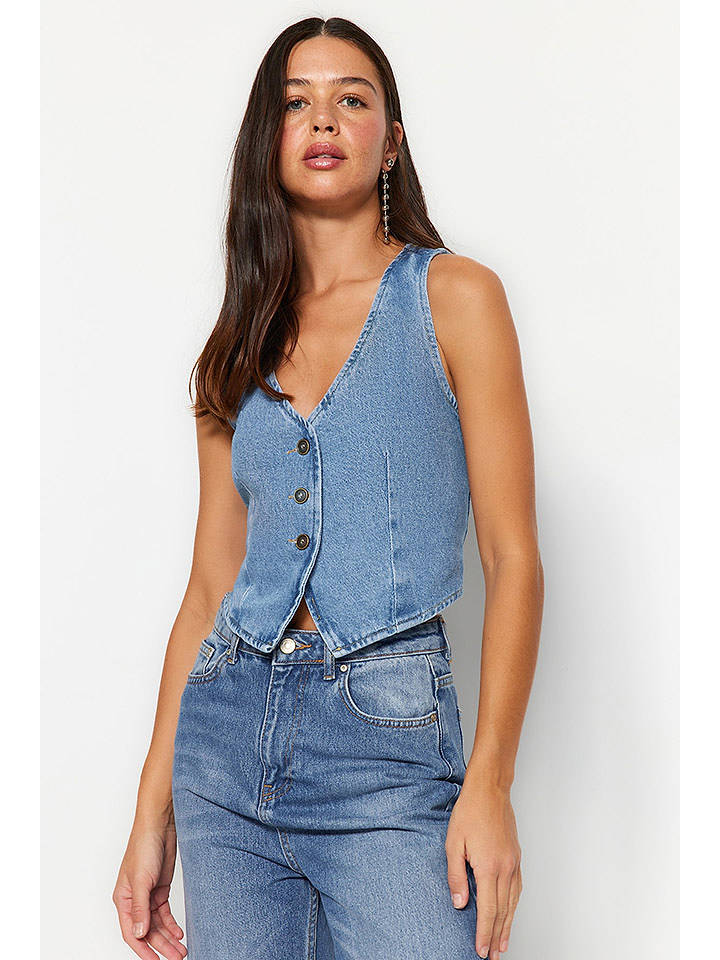 trendyol Jeans-Anzugweste in Blau - XS