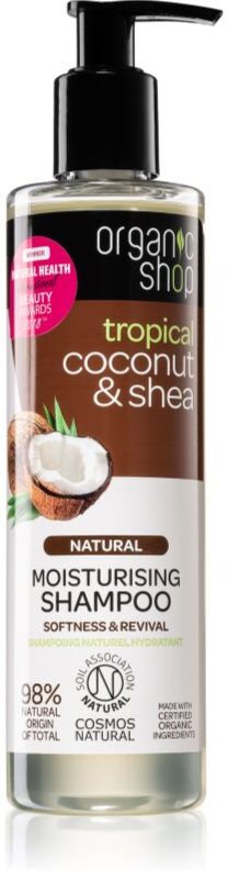 Organic Shop Natural Coconut & Shea shampoing hydratant pour cheveux secs et abîmés 280 ml