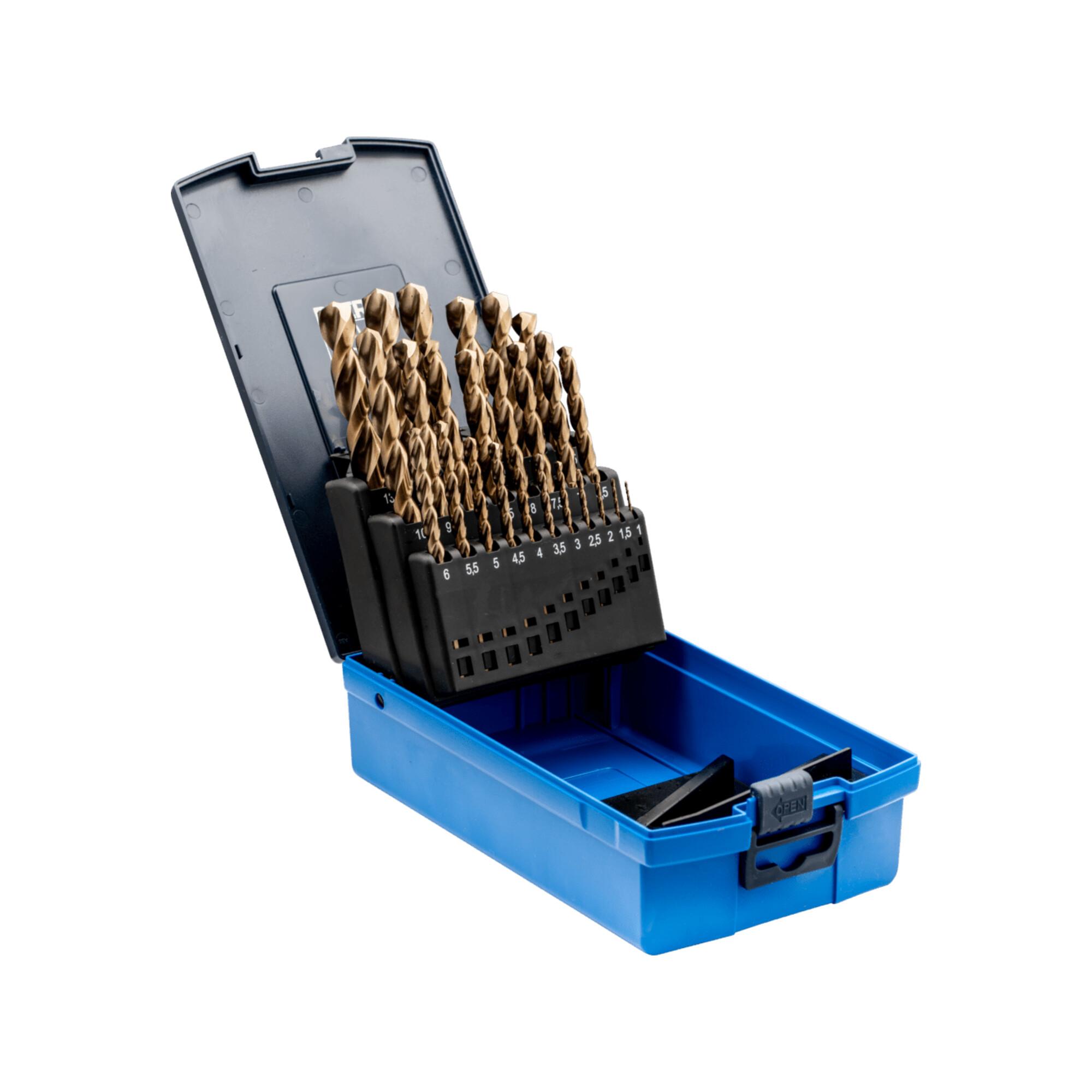 PFERD INOX HSSE N Spiralbohrer-Set aus Hochleistungsschnellstahl DIN 338 für zähe und harte Werkstoffe (25-tlg.), 25203704)