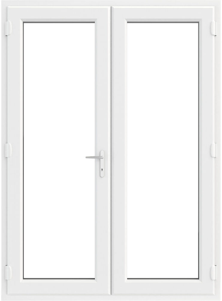 Crystal Direct Upvc French Door Clear 206cm H x 159cm W x 7cm D