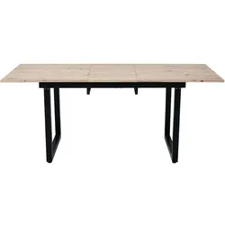 STILVORA Ausziehbarer Esstisch 180x80x75  Industrie Design Schwarz+Natur MDF Tischplatte Stahlrahmen platzsparend für Küche und Essbereich