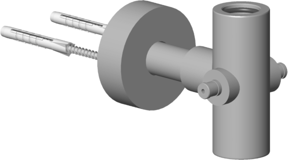 Dornbracht T-Stueck Standbrause mit 90171103800-00 Vorhangring-komplett chrom