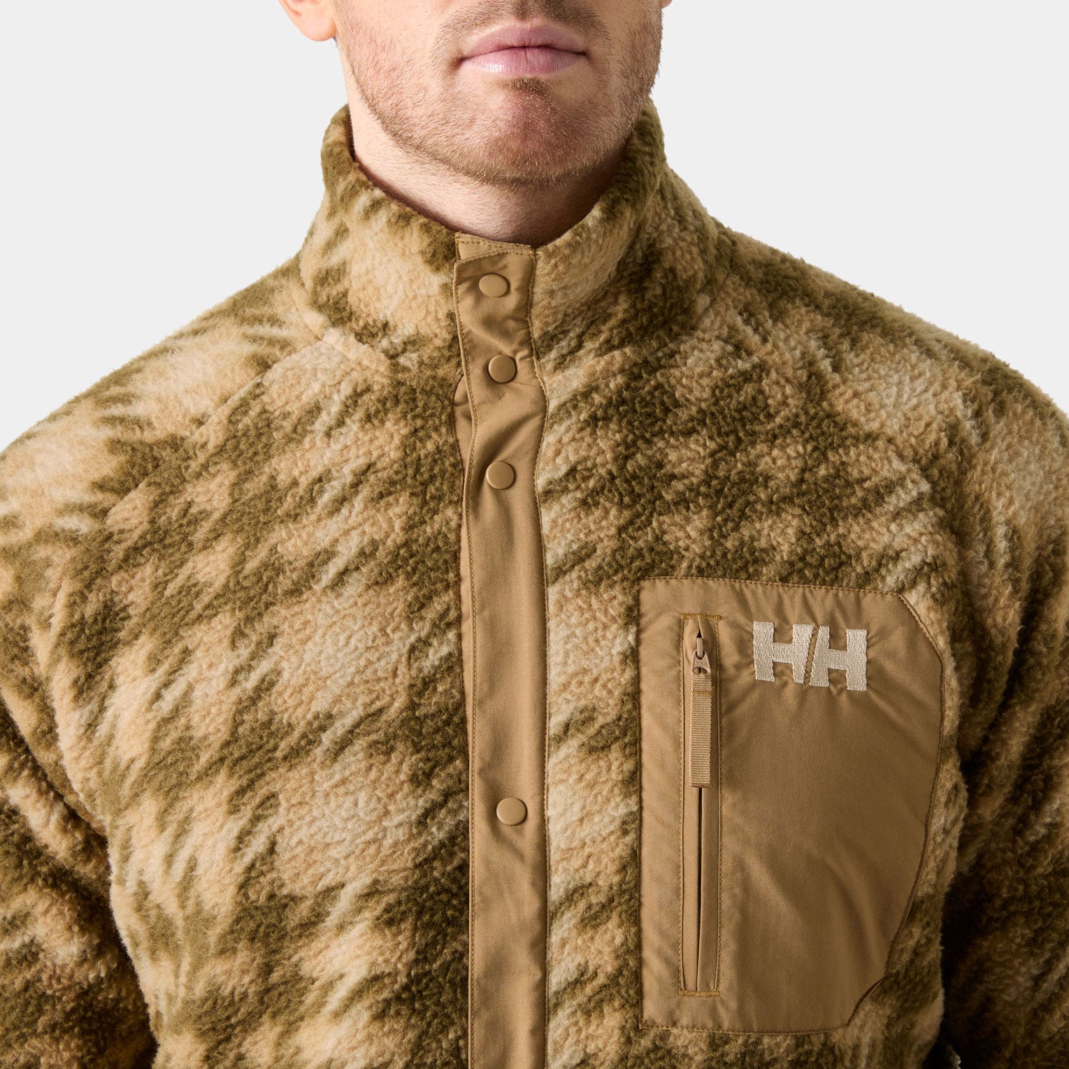 Helly Hansen Men's Panorama Printed Pile Snap - Brown - L