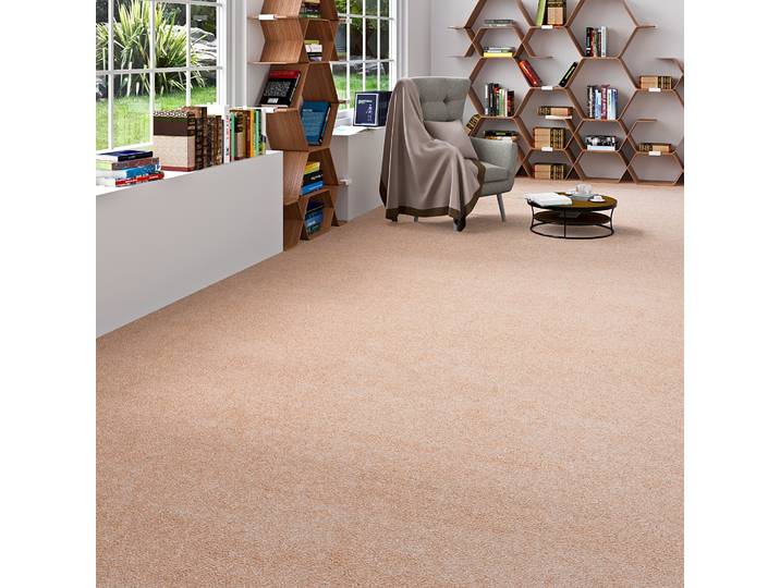 Teppichboden GOODPRODUCT Rava, Velours, Gesamthöhe 16 mm , beige (natur), B:400cm L:700cm, Kunstfaser, Teppiche, Teppichboden, Uni Farben, Breite 400 cm, weich, strapazierfähig, Wohnzimmer