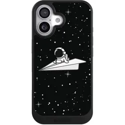 Nivocase Hülle für Apple iPhone 17 Handyhülle NIVOcore Case Schwarz Astronaut Comic Papier (Apple iPhone 17), Smartphone Hülle, Schwarz
