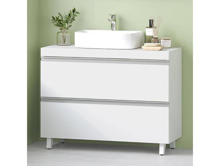 Meuble sous Lavabo Rangement Salle de Bain Meuble sous Vasque Grande capacité de Rangement 30 x 80 x 64 cm Blanc