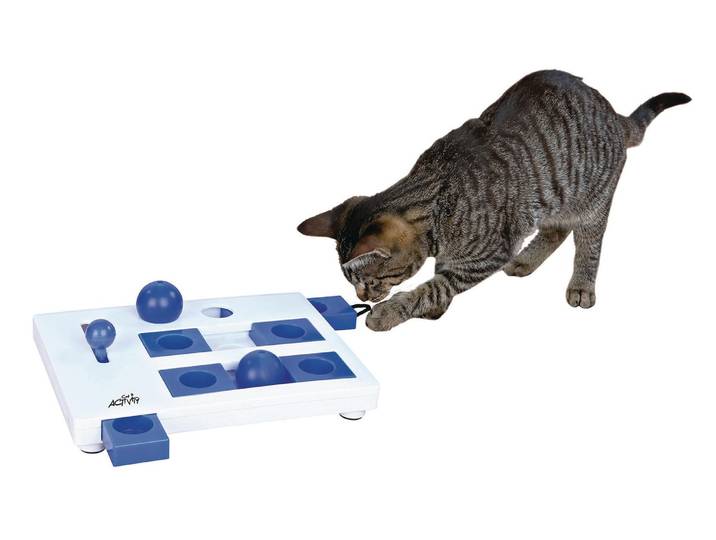 Tier-Intelligenzspielzeug TRIXIE Cat Activity Brain Mover, 25 × 20cm , blau, B:25cm T:20cm, Kunststoff, Tierspielzeuge, Tier-Intelligenzspielzeug