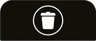 Rubbermaid Hinweistafel Configure für Recyclingstation 57 l, Restmüll, B 367 x T 20 x H 203 mm, schwarz