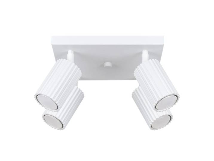 Plafonnier carré avec 4 spots orientables, blanc