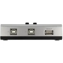 Delock Umschalter USB 2.0 mit 2 x Typ-B Buchse zu 1 x Typ-A Buchse manuell bidirektional, Switch Box