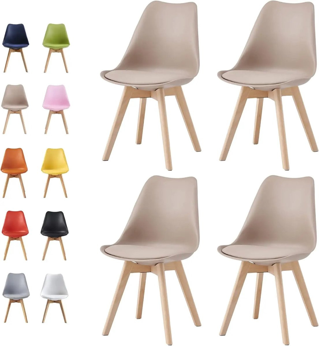 Gudalio Eetkamer Stoelen - Set van 4 - Scandinavische stijl - Bruin