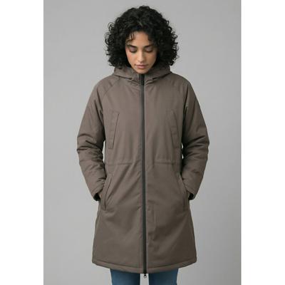 Wintermantel DERBE "Deutholm", Damen, Gr. 42, morelslashjet schwarz, Obermaterial: 100% Polyester. Füllung: 100% Polyester. Futter: 100% Polyester, Mäntel Wintermantel, Moderne Funktionsmaterialien, wasserdicht, Innentasche