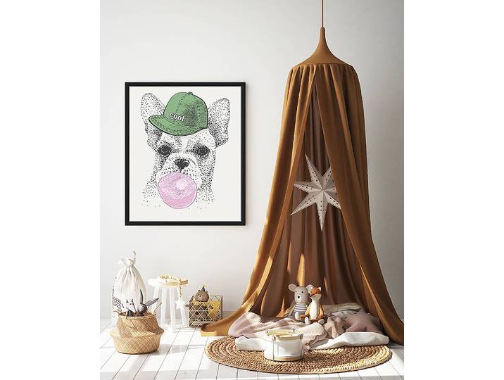 Tableau déco Cool Dog 53 x 63cm Multicolore