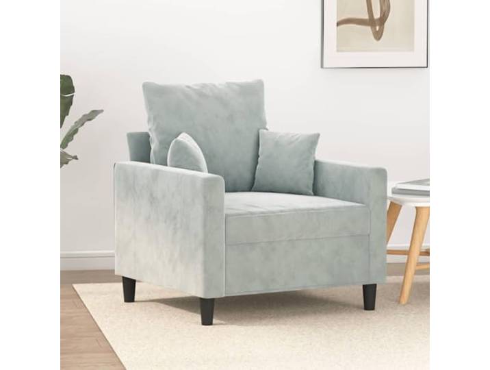 HEFZGDB Hellgrauer Samt Sessel 60 cm Breite mit Metallgestell für Wohnzimmer und Büro, Bequem gepolsterter Lesesessel mit modernem Design und robuster Stabilität, Sitzfläche