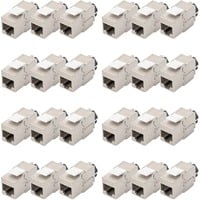 Cat.6a Keystone-Modul, geschirmt silber, 24 Stück, mit intelligentem Kabelmanager