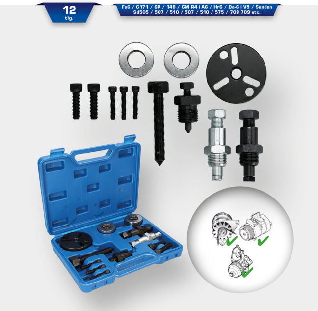 Brilliant Tools Kit d’extraction de poulie, 12 pcs (BT611000)