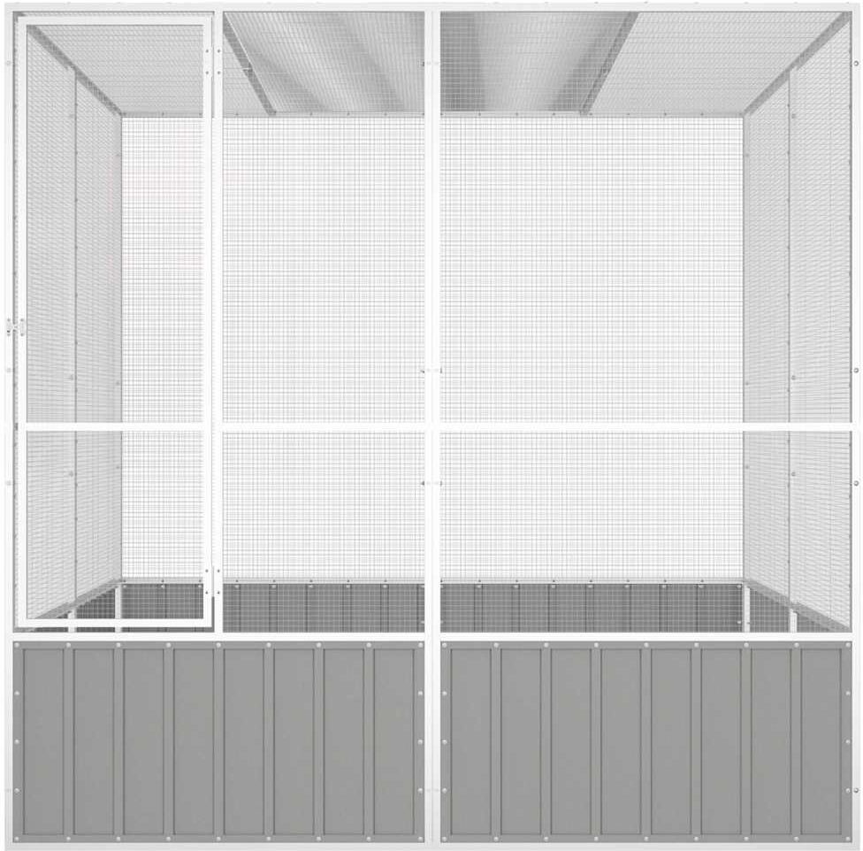 vidaXL Jaula pájaros acero galvanizado gris 213,5x217,5x211,5 cm Gris