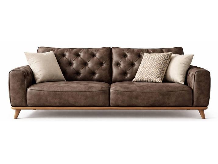 JVmoebel 3-Sitzer Braunes 3-Sitzer-Sofa bequemes Schlafsofa Sofa-Bett Wohnzimmermöbel, 1 Teile, Made in Europa