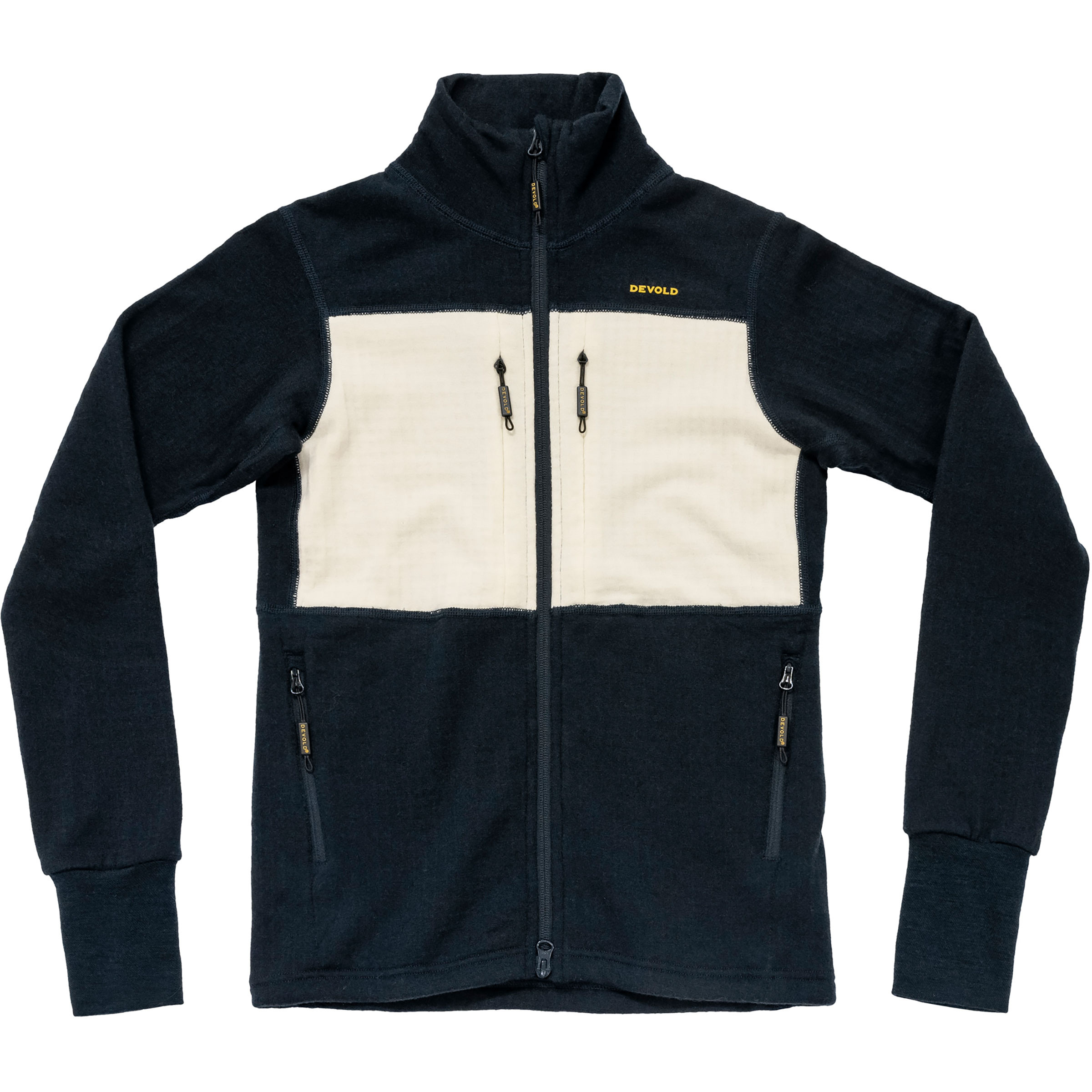 Devold Egga Grid Merino Damen Fleecejacke blau Größe XS Trekking Hautfreundlich Merinowolle