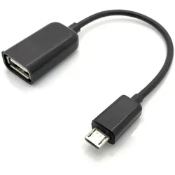 USB 2.0 Hi-Speed OTG Adapterkabel Economy Micro-B Stecker - A Buchse schwarz 0,15m