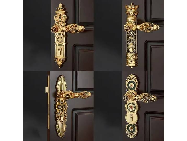 Serrures de porte intérieures en laiton rétro européen, sécurité muette de chambre à coucher, serrure de poignée de porte, serrure à pêne dormant pour la maison, accessoires de quincaillerie pour