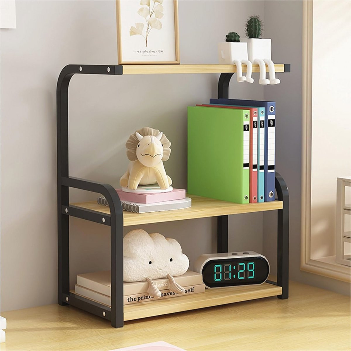 Houten Desktop Boekenrek Organisator voor Bureau en Opbergruimte - 43 cm