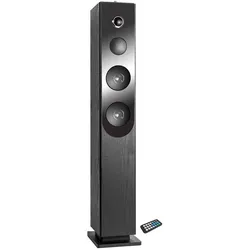 Blacktower+ Soundturm mit CD-Spieler, Bluetooth, FM und USB, 100W + Fernbedienung.