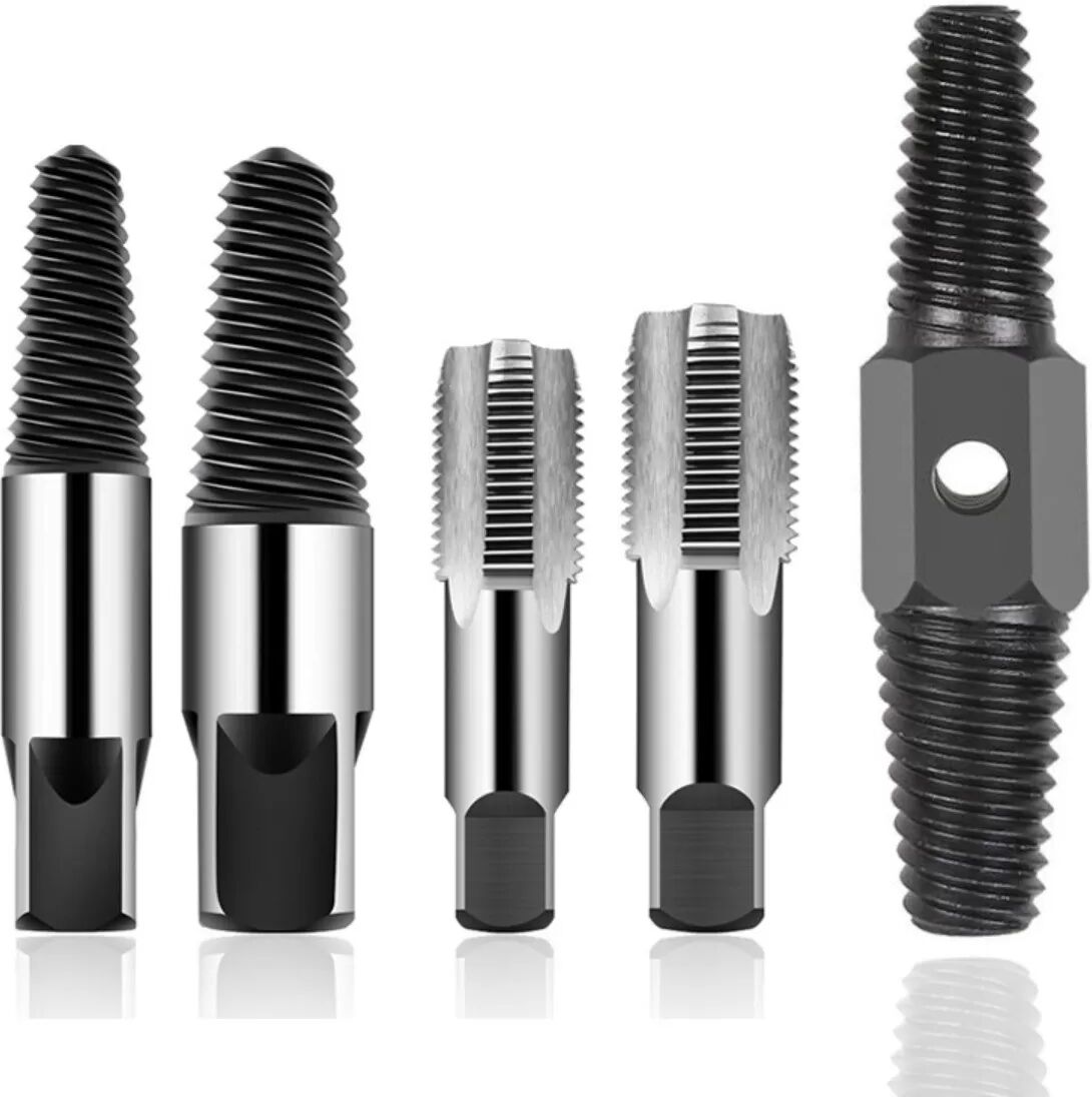 INF Extracteur de Vis de Tuyau - Kit de 4 Pièces en Acier au Carbone pour Réparation de Filetage