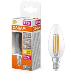 OSRAM E14 LED SUPERSTAR FILAMENT Lampe klar dimmbar Kerzenform 3,4W wie 40W warmweißes Licht