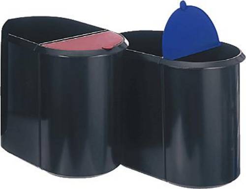 Helit H6103993 Papierkorb 29 l Kunststoff Schwarz, Blau 1 St.
