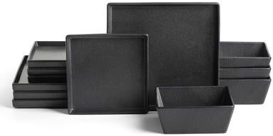 Stone Lain Grace Stoneware Dinnerware Set, Ribbed Texture
