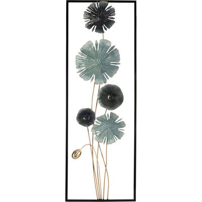 Metallbild BÖNNINGHOFF "BLUMEN 31x90 cm – Deko modern", grün (farbe bild(er): schwarz, gelb, grau), B:31cm H:90cm T:5,1cm, Metall, Bilder, Wanddekoration