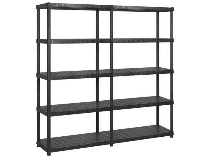 Étagère de rangement à 5 niveaux Noir 183x45 7x185 cm Plastique