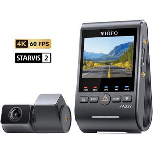 VIOFO Dashcam A329S 2CH, Auto, 4K Weitwinkel-Kamera 140°, Rückfahrkamera 160°, WLAN & GPS