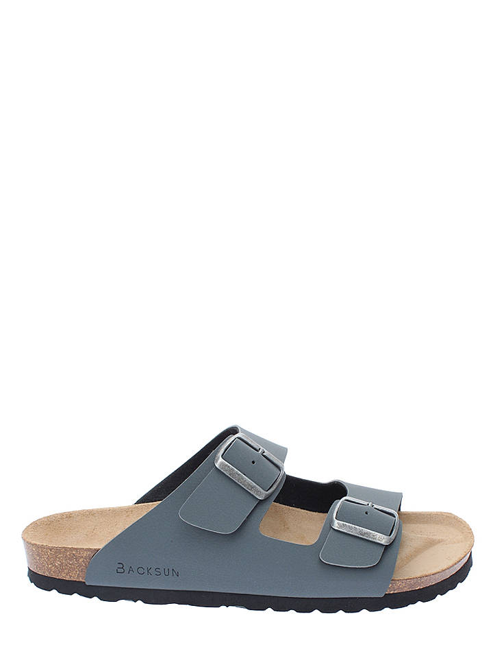 BACKSUN Pantoletten "Bali" in Grau - 40