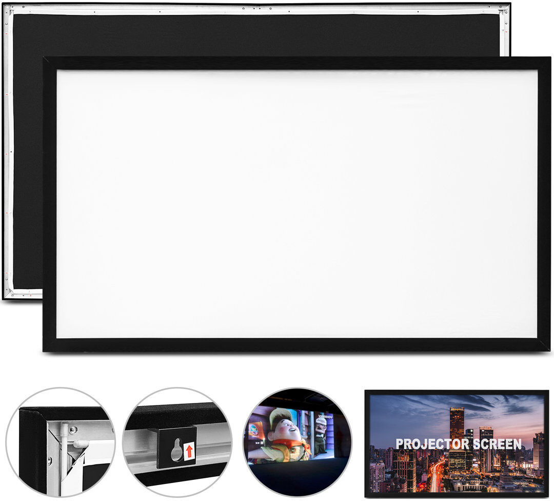 VEVOR Fixed Frame Projector Screen Projector Screen White 147.3cm H X 254cm W