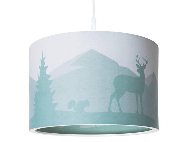 Kinderhängeleuchte Scandi Wald, Grün, Kunststoff, 25 cm, Lampen & Leuchten, Innenbeleuchtung, Kinderzimmerlampen, Kinderhängeleuchten
