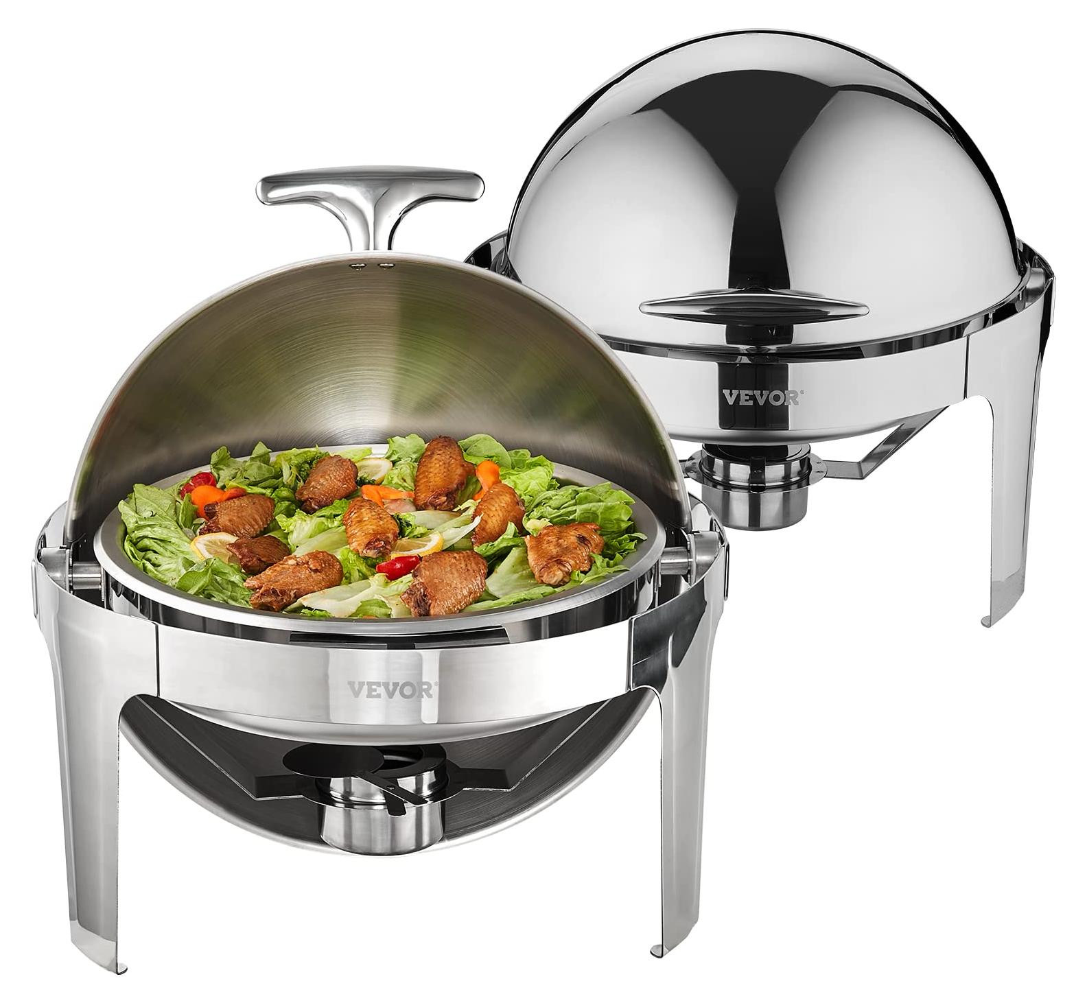 Dripio Chafing Dish buffetset, 6 liter, 2-delig, roestvrij staal, zilver