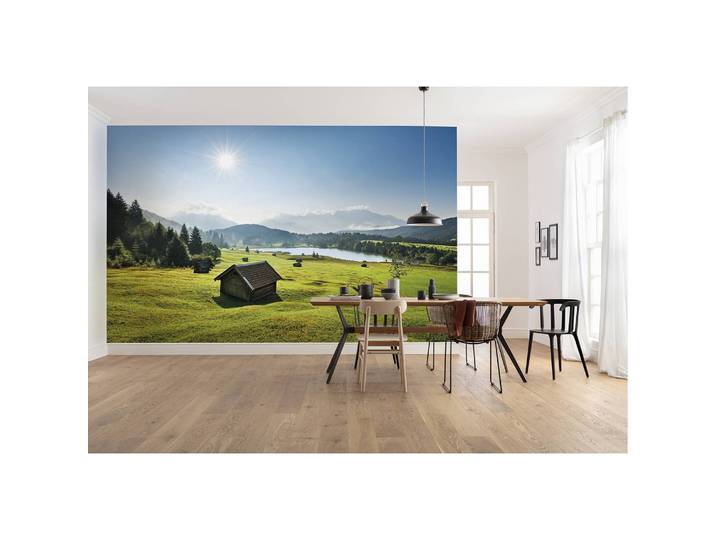 Vlies Fototapete Bergwiese vor Karwendel 450 x 280cm
