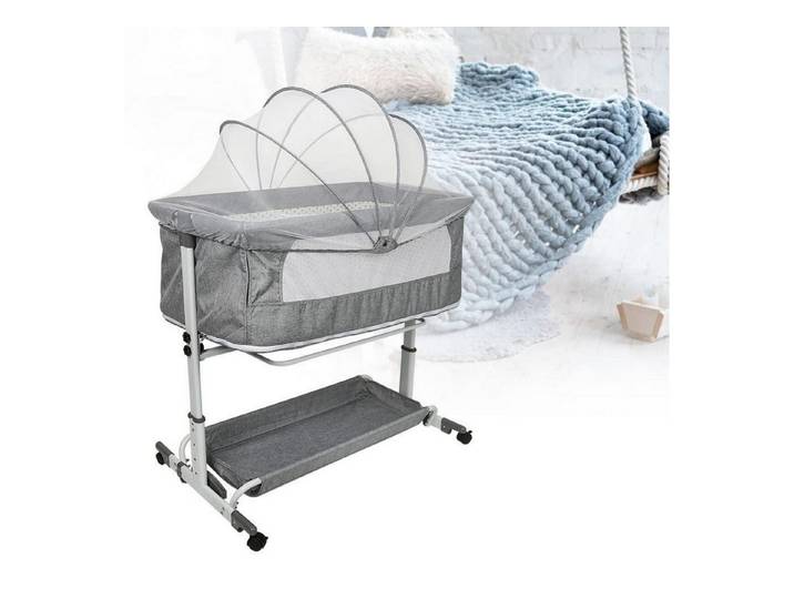 LuxusKollektion Reisebett Baby Beistellbett mit Rollen & Moskitonetz (1-St)