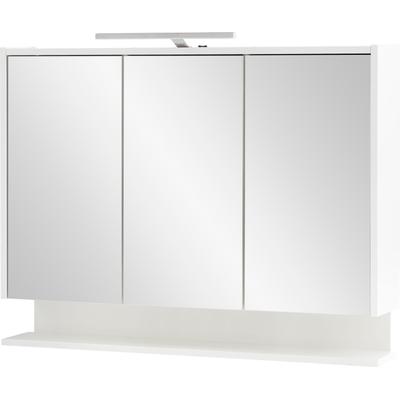 Spiegelschrank WELLTIME "List, Spiegelschrank, Made in Germany, B: 93,5 cm", weiß (weiß glanz), B:93,5cm H:71,4cm T:16cm, Schränke, Spiegelschrank, Solide Verarbeitung - Dieses Produkt ist in Deutschland gefertigt