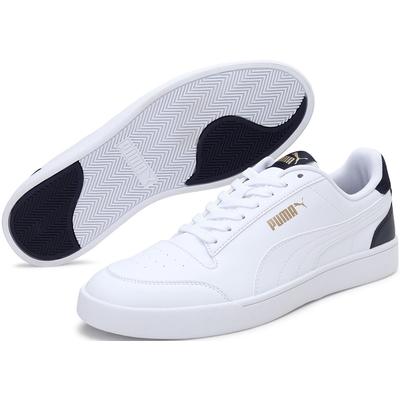 Sneaker PUMA "SHUFFLE", Herren, Gr. 38,5, puma weiß, puma weiß, peacoat, puma team gold, Synthetik, Schuhe Sneaker, sportlicher Stil, niedrige Schuhhöhe, Schnürung
