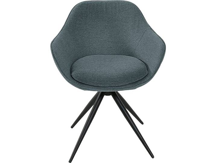 Drehstuhl K+W KOMFORT & WOHNEN ZOOM , grün (petrol 51), B:60cm H:83cm T:57cm, Stühle, Drehstuhl, 4-Fuss Drehstuhl mit Gestell aus Metall schwarz Struktur