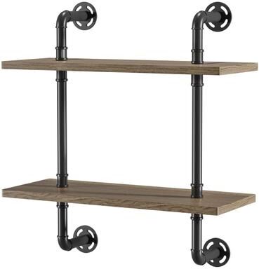 Rio Carbon Loft Leyva Rustic Floating Ladder Wall Shelf