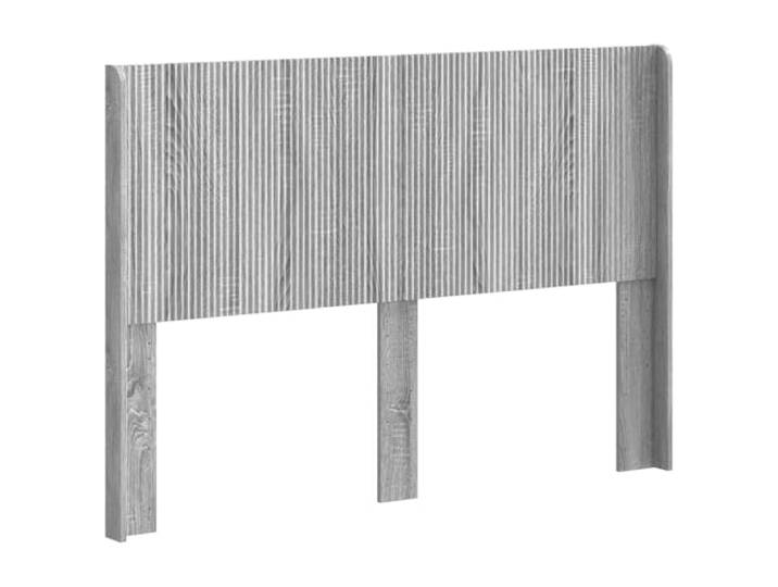 Kopfteil für Bett Sonoma, grau, aus Holz, mit vertikalen Leisten Holztechnik, Leisten-Design, einfache Reinigung, Rahmenmontage, stabile Beine, Sonoma grau