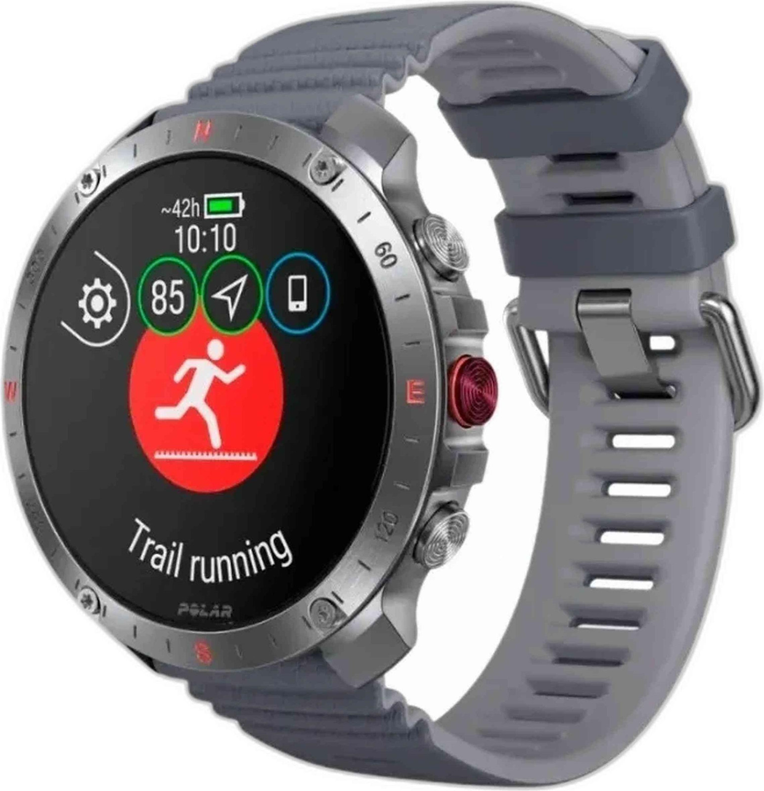 Polar Grit X2 Pro SLR/GRY S-L Sporthorloge / Smartwatch - Steingrijs