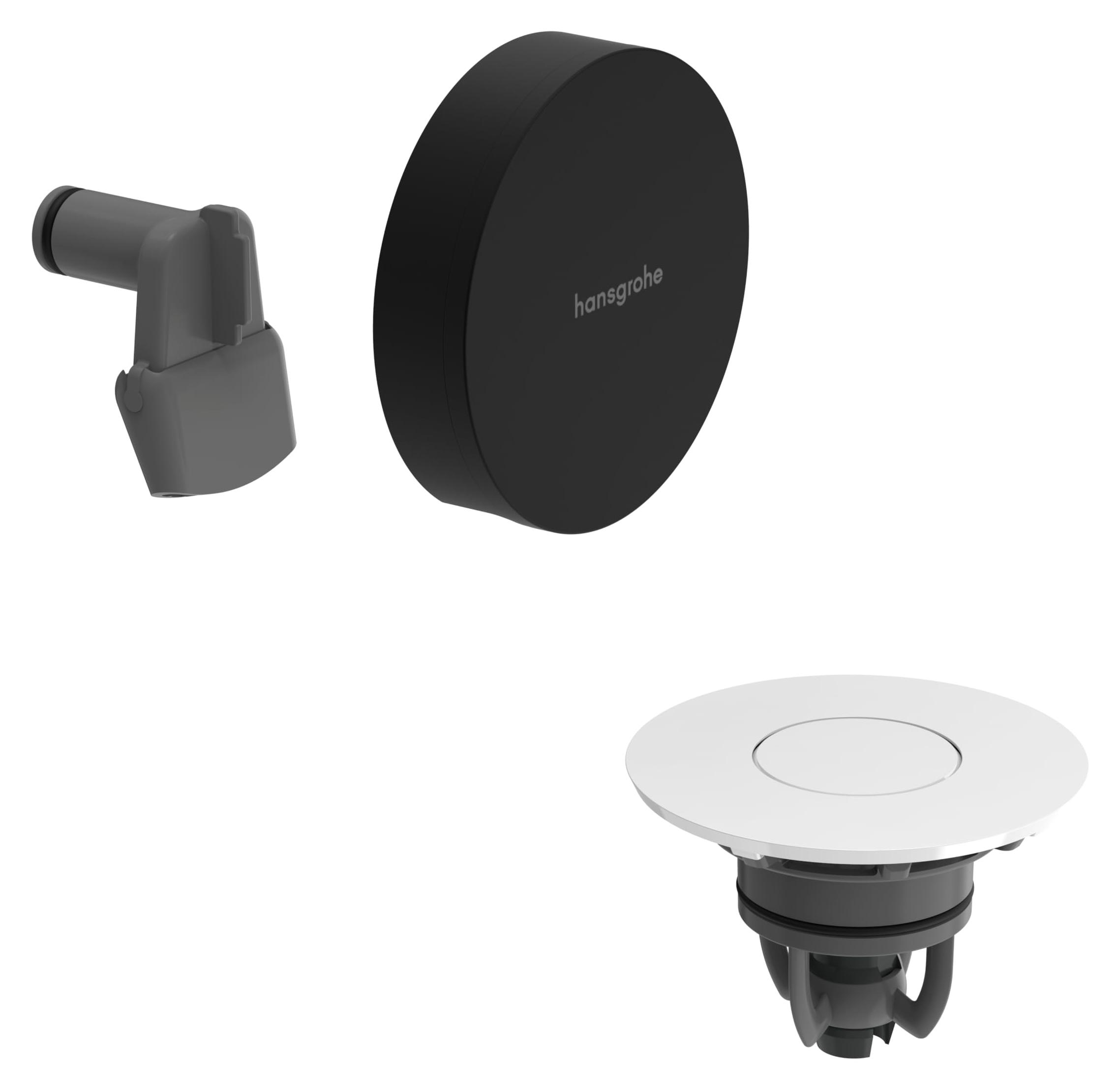 Badewannen-Set Exafill, Mattschwarz, Push-Open, 23 l/min
