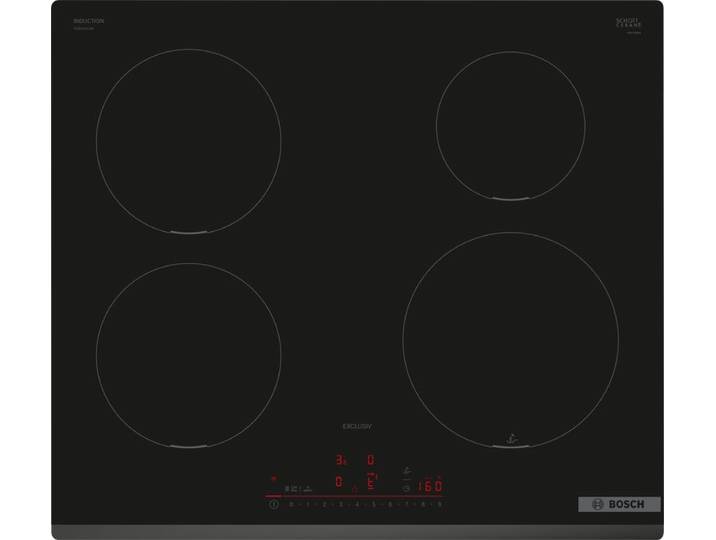 Bosch Series 6, Induction hob, 60 cm, Black, surface mount without frame, PIE631HC1M