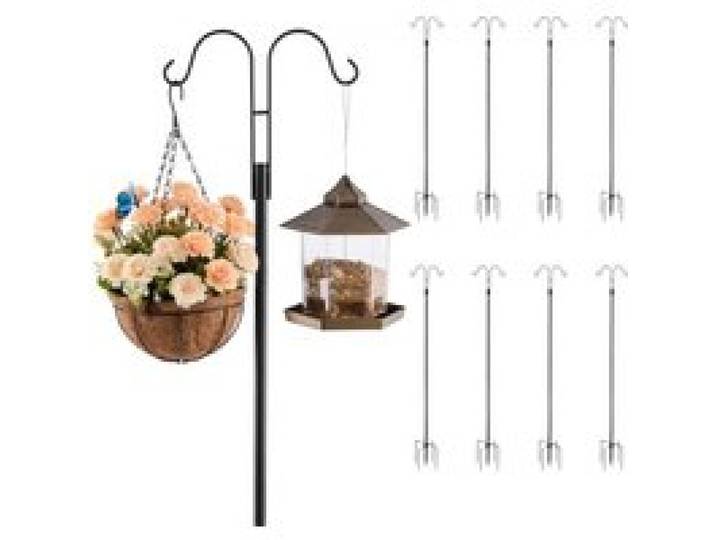 VEVOR Schäferhaken 8er-Pack, Hirtenhaken 195 cm, Garten Doppelhaken Laternenstab, 1,9 cm dicke Gartenhaken zum Aufhängen von Kolibri-Futterspendern, Pflanzenkörben, Solarlaternen, Windspielen