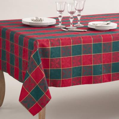 Saro Lifestyle Holiday Tablecloth With Plaid Design